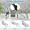 Costway Folding Beach Lounge Chair Heightening Design Patio Lounger w/ Pillow Black\Grey